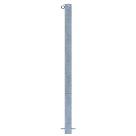 Verzinkt stalen parkeerpaal 70x70 mm met 1 kettingoog, voor betonverankering.