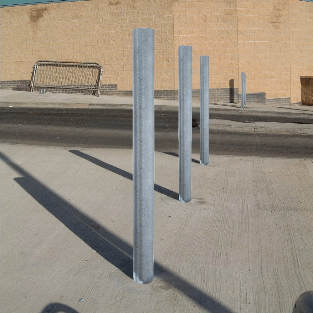 Parkeerpaal Ø76 mm | Verzinkt staal | Voor verankering in beton of op voetplaat