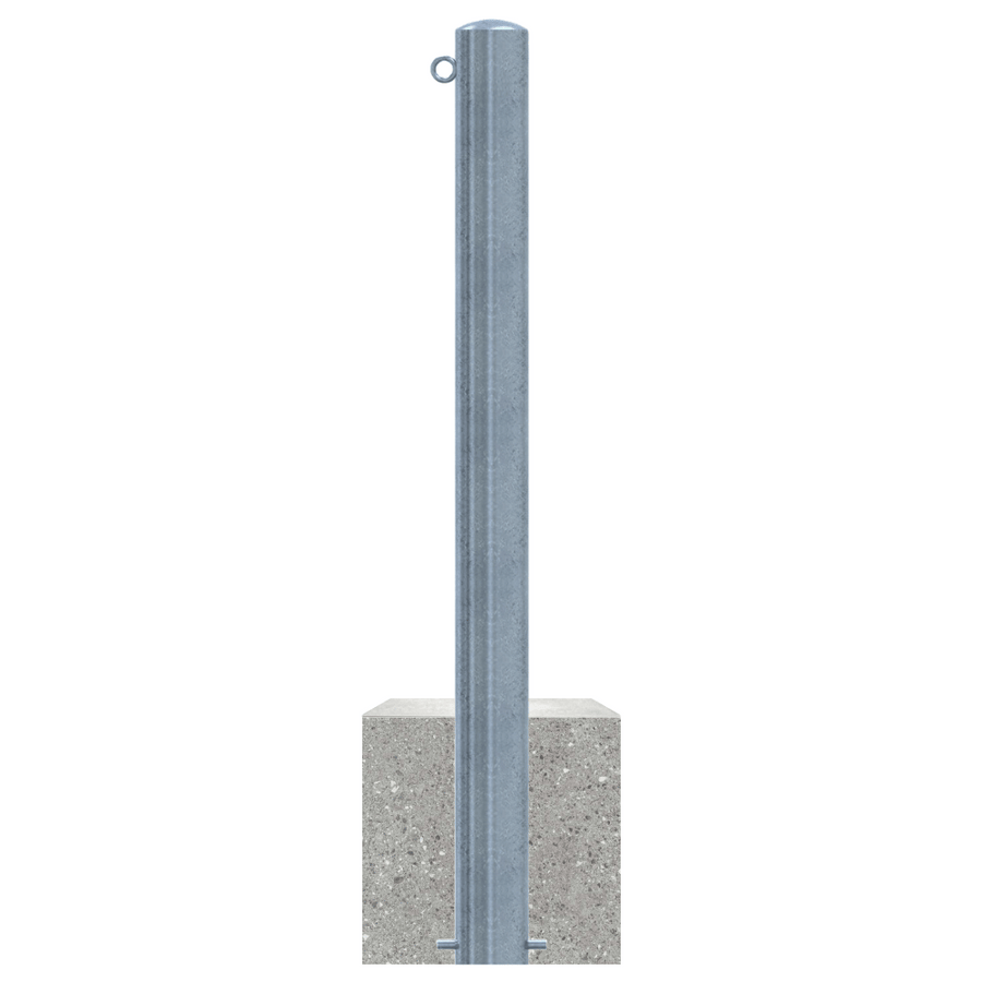 Parkeerpaal met betonvoet | Verzinkt staal | Ø60 - 102 mm