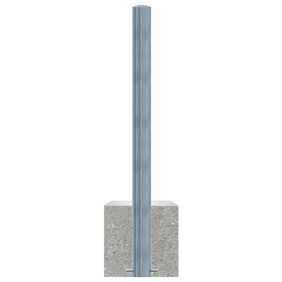 Parkeerpaal met betonvoet | Verzinkt staal | Ø60 - 102 mm