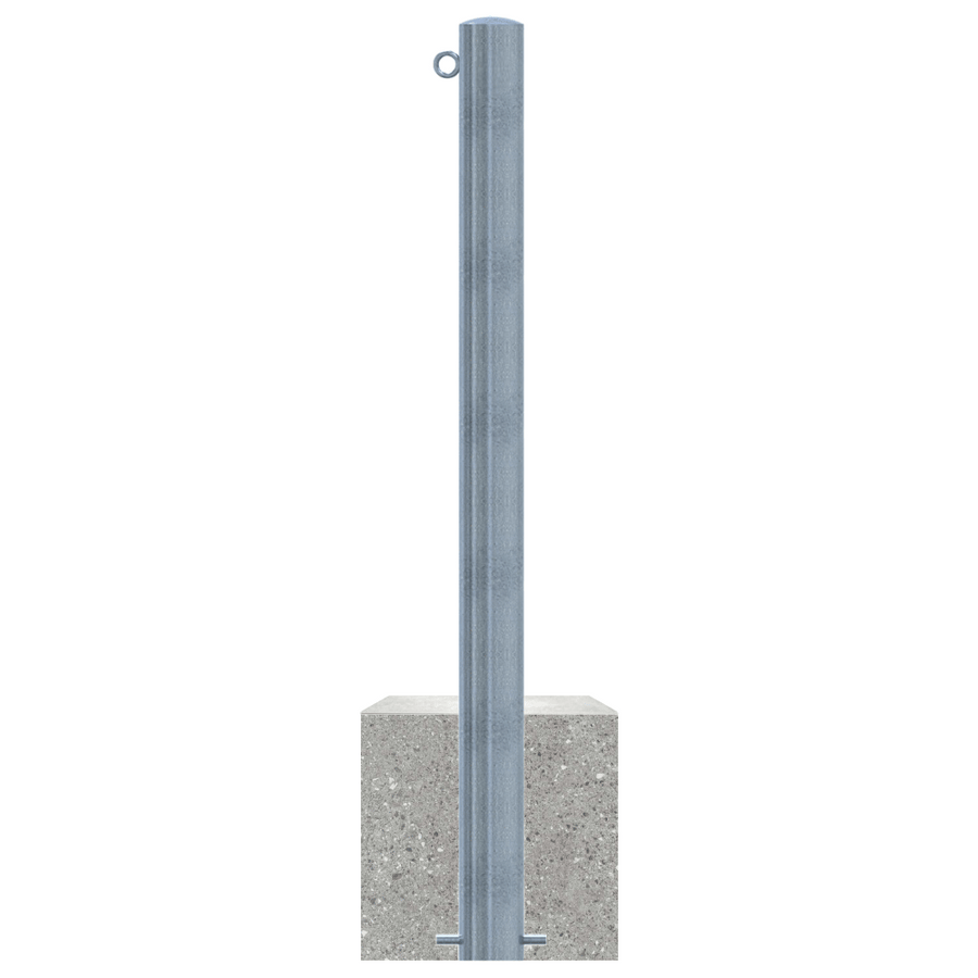 Parkeerpaal met betonvoet | Verzinkt staal | Ø60 - 102 mm