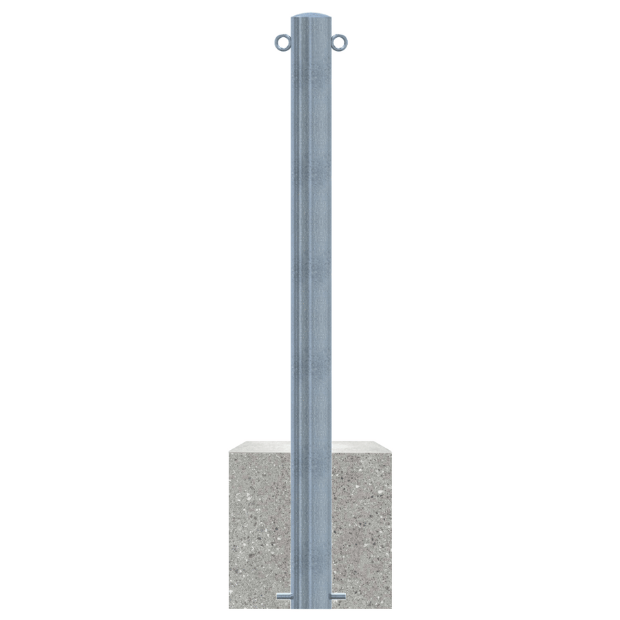 Parkeerpaal met betonvoet | Verzinkt staal | Ø60 - 102 mm